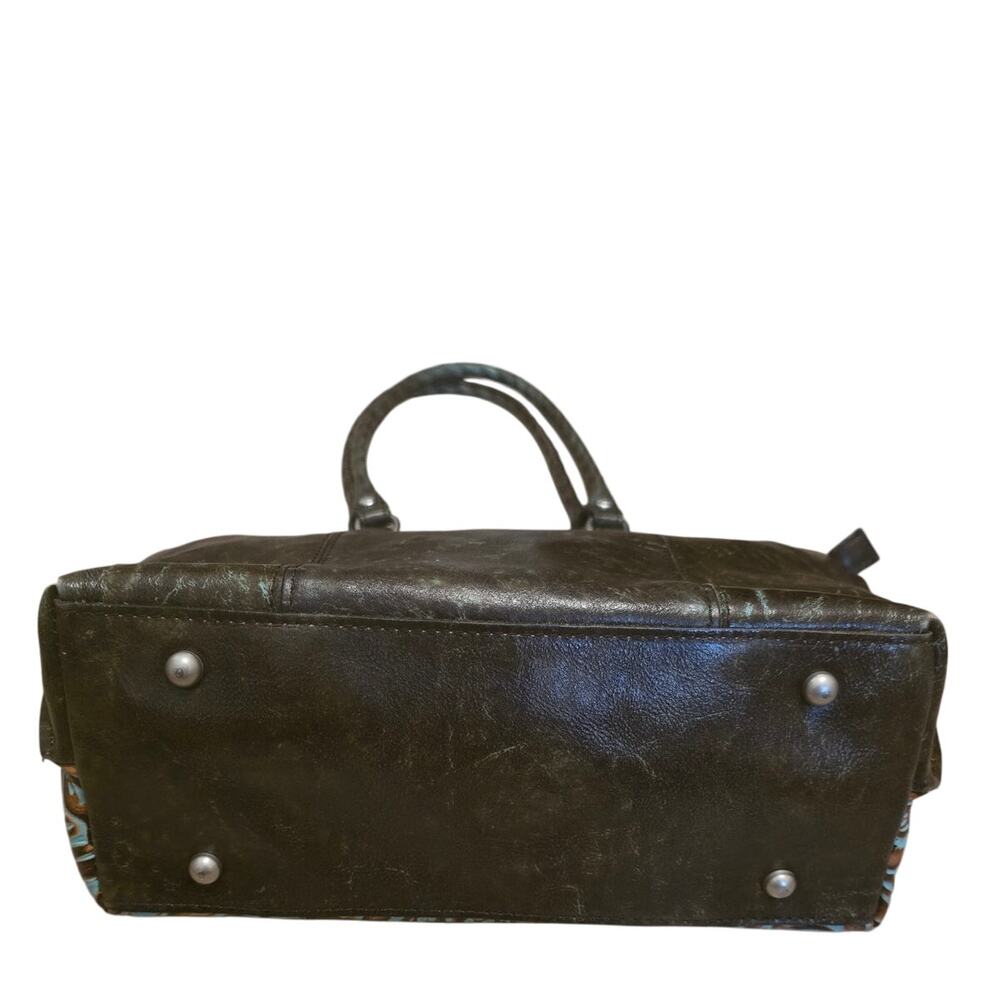 Patricia Nash Stunning Stella Turquoise Tooled Leather Shoulder Bag - Picture 3 of 11